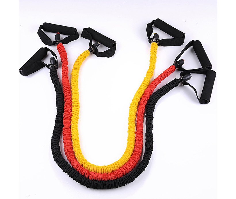 Promotion yoga elastic rope resistance rope latex tension belt fitness shaping tube pull rope with cloth cover