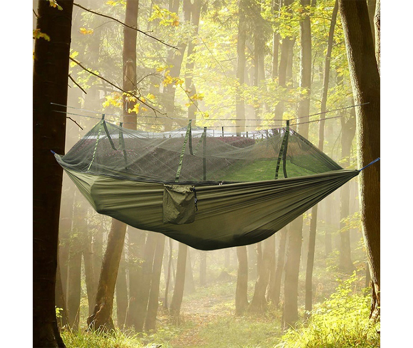 Lightweight Portable Parachute Nylon Tarffta Camping Hammock with Mosquito Net for Outdoor, Hiking, Camping, Backpacking, Travel