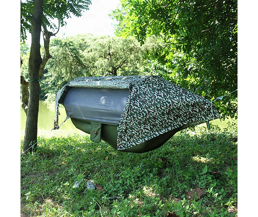 Parachute Nylon Outdoor Swing Hammock Camping Hammock Bug Net With Waterproof Cover