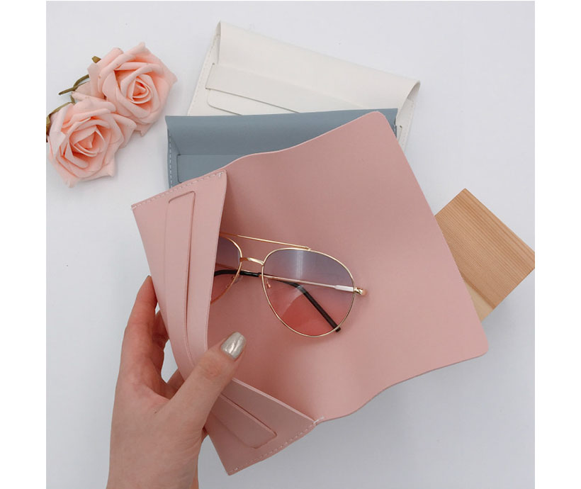 Eco friendly Custom LOGO Promotional Cool Breeze Solid Color Pink Soft Leather Sunglasses Pouch Case Bag