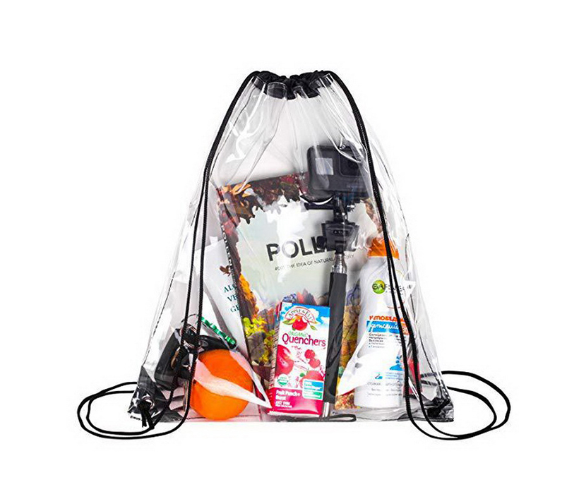 Custom Transparent PVC DrawString Backpack Waterproof Student Sports Fitness Backpack