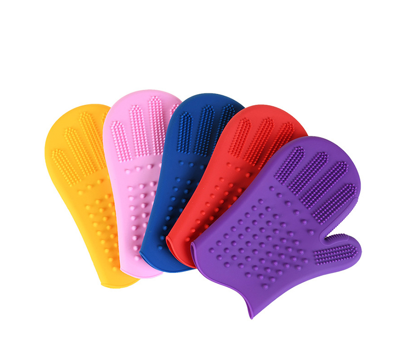 2019 New Design Silicone Pet Grooming Glove Custom Logo Accept