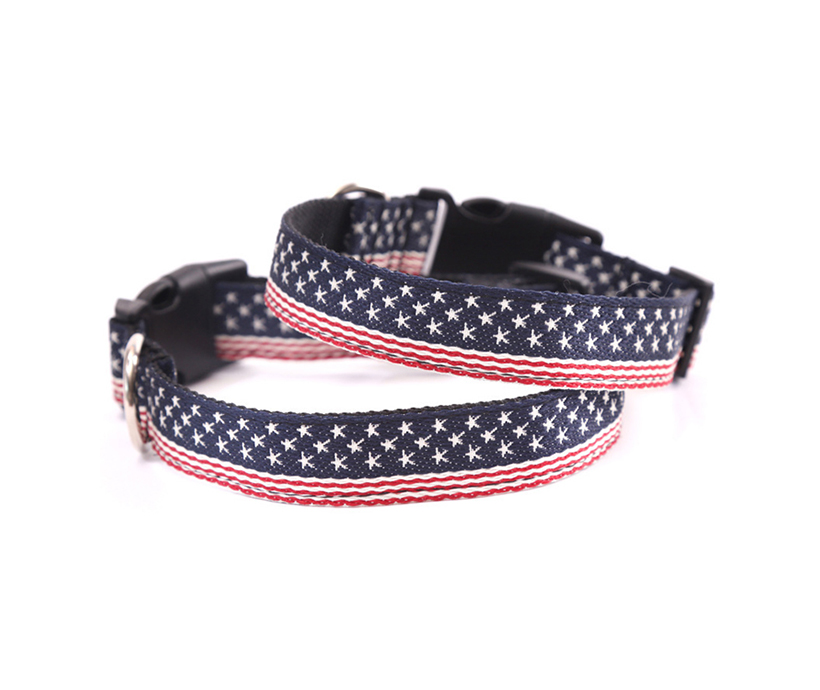 Soft Pet Necklace Nylon Strap Dog Collar With Adjustable Plastic Clip