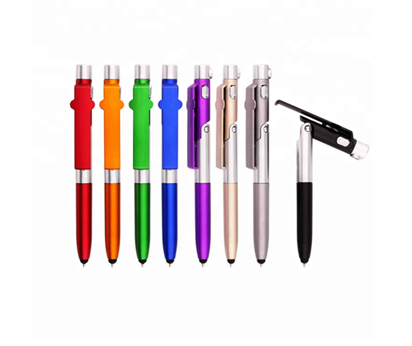 New Design Customized Multi-function LED Ballpoint Pen Phone Holder Ballpoint Pen