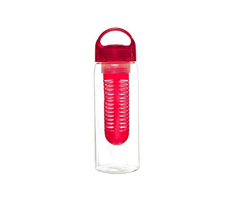 Plastic portable travel tumbler with fruit bar with lid for kids