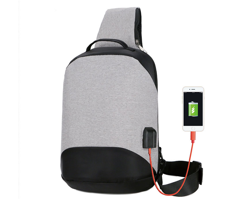 Customized Logo Wholesale Chest Bag USB Charging Anti-theft Chest Bag