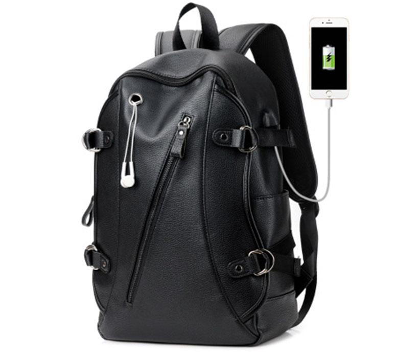 New backpack man Fashionable leather backpack men's simple computer bag fitness bag