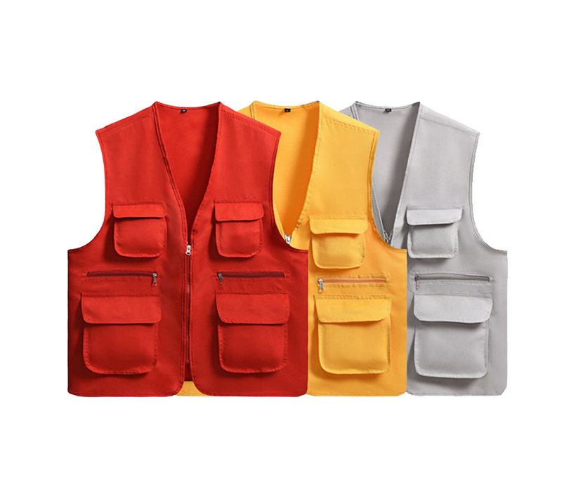 Men's Multi Pockets Outdoor Vest Waistcoat For Camping Photography Volunteer Promotional Advertising Vest Bib