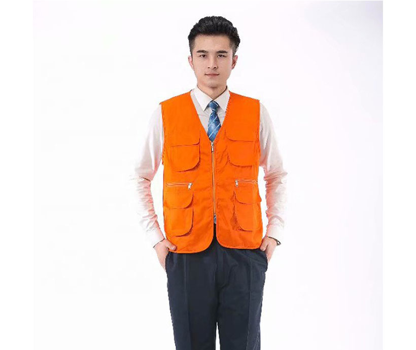 High quality multi pockets slim fit Volunteer men's sleeveless work vests